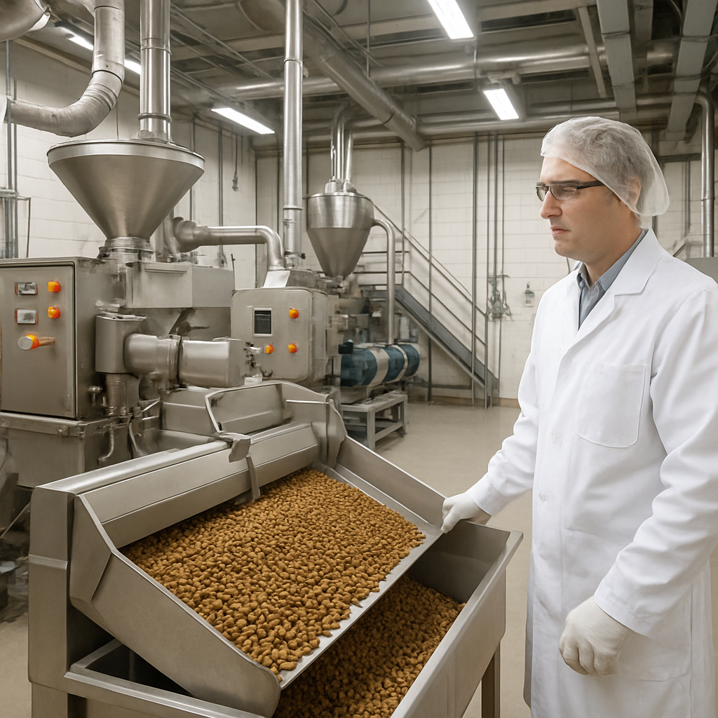 Image of a pet food production facility